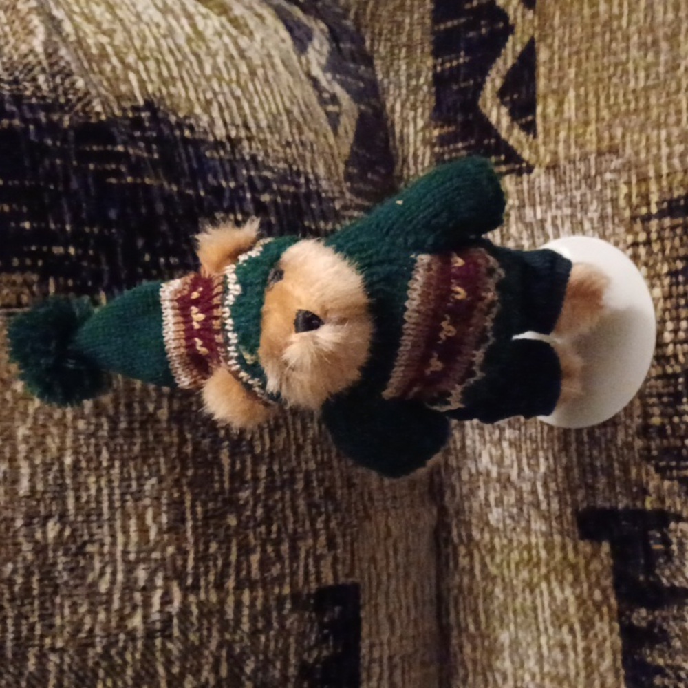 4/$80 Adorable Teddy Bear with Knit Sweater, Hat & Corduroy Pants - Stand